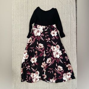 Floral Maxi Dress with Pockets L